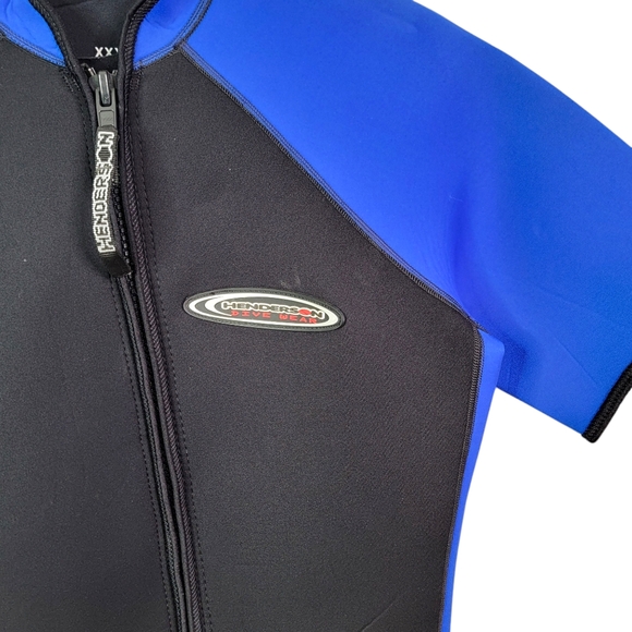 Henderson Shorty Wet Suit Dive Wear Neoprene Front Zip Black & Blue XXXL - Picture 4 of 10